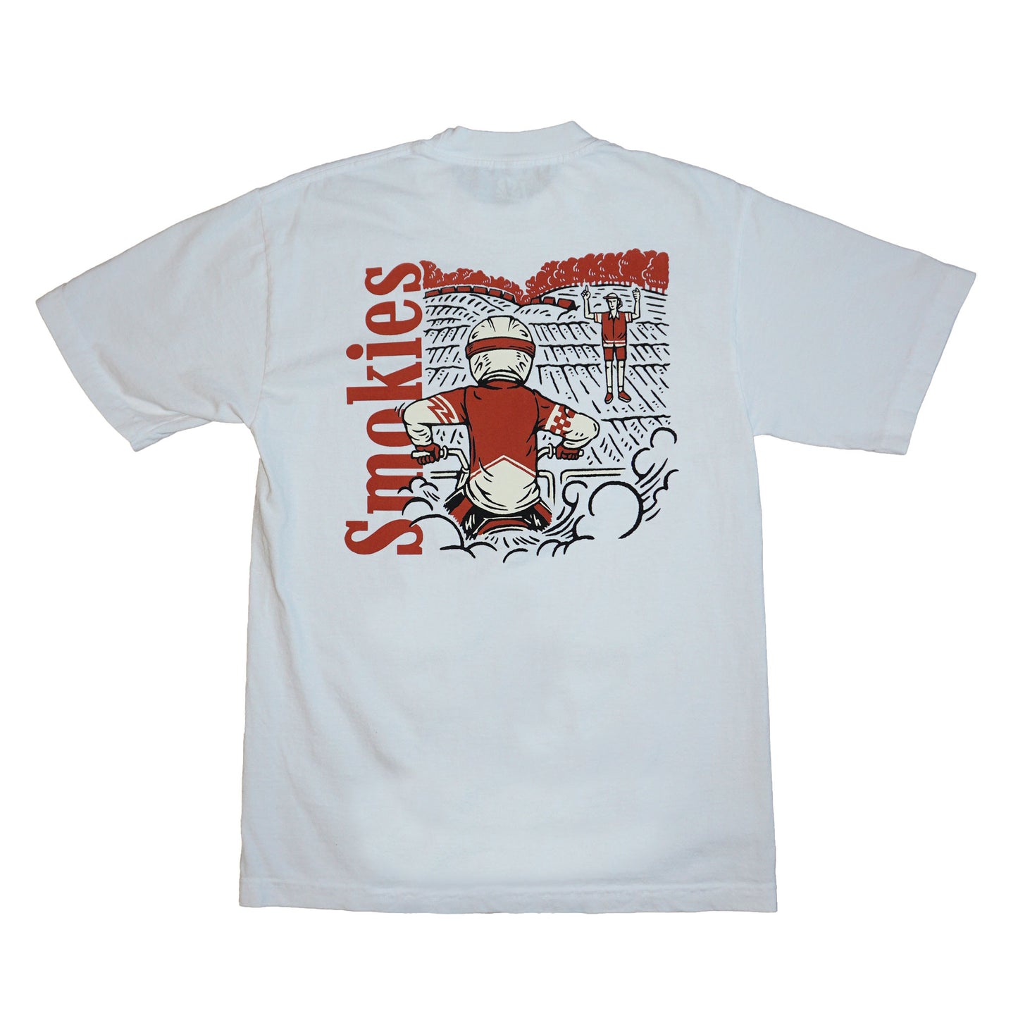 Smokies Racing White Tee - Adult Apparel