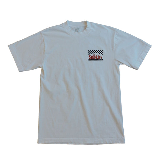 When Adrenaline Meets Focus - Smokies Racing White Tee