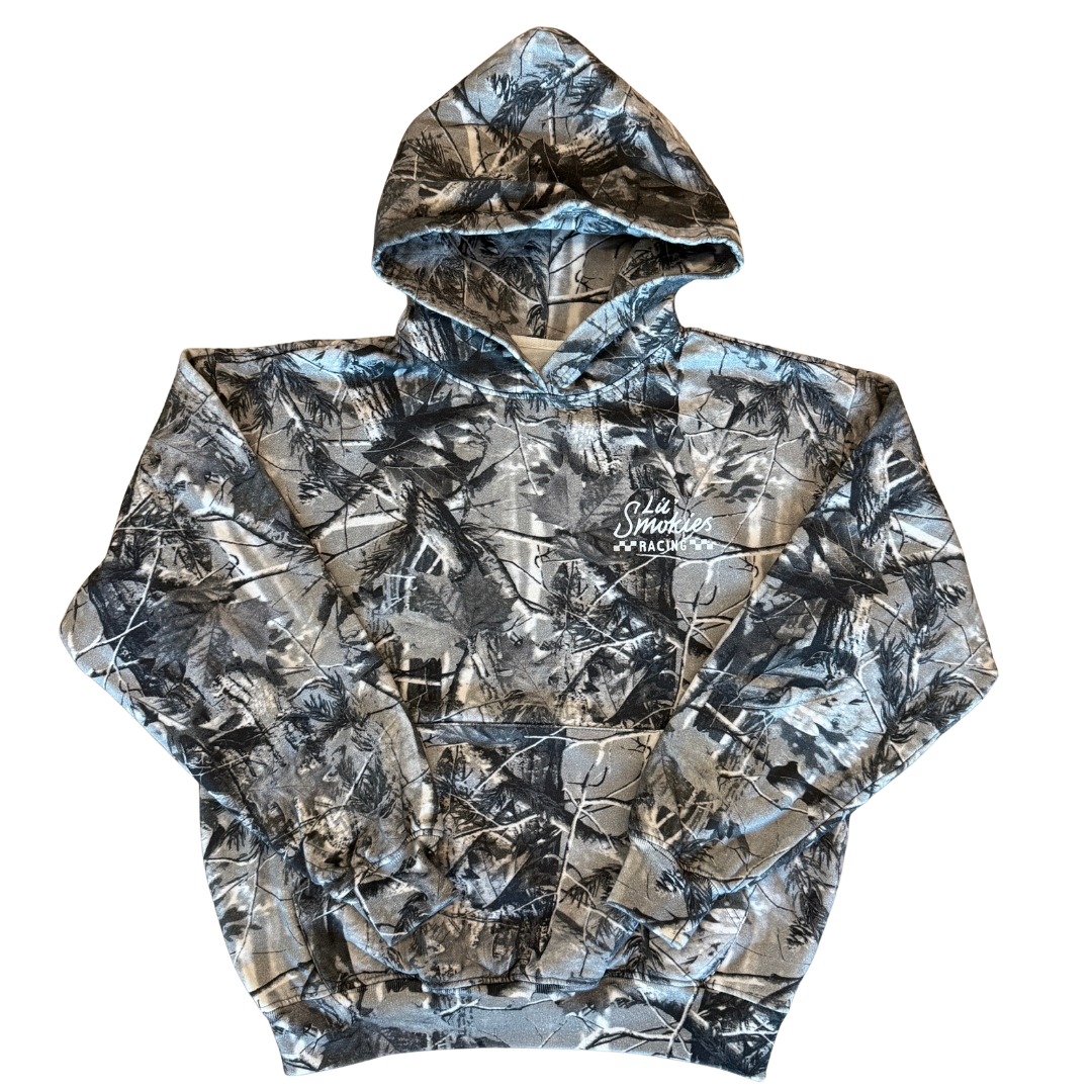 Vintage Grey Wood Camo Hoodie - Adult
